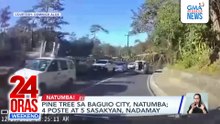 Pine tree sa Baguio City natumba, 4 na poste at 5 sasakyan nadamay | 24 Oras Weekend