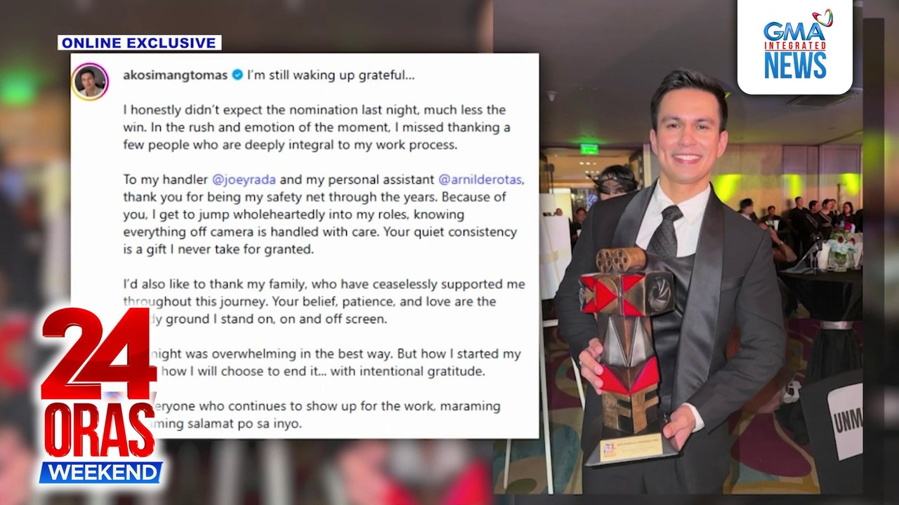 Tom Rodriguez, kinilalang "Best Supporting Actor" sa MMFF 2025 Gabi ng Parangal; "Love You So Bad" lead stars Will Ashley, Dustin Yu at Bianca De Vera, kinilalang male at female stars of the night | 24 Oras Weekend