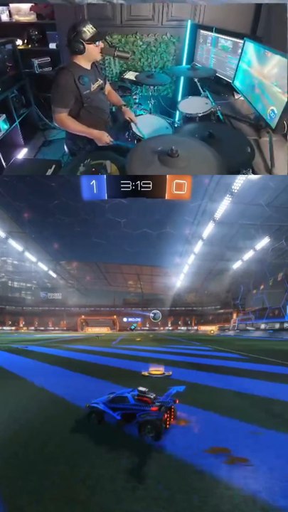 Un but à Rocket League sans manette, mais avec une batterie