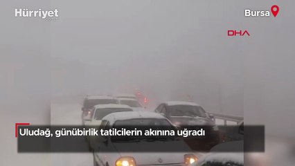 Uludağ, günübirlik tatilcilerin akınına uğradı