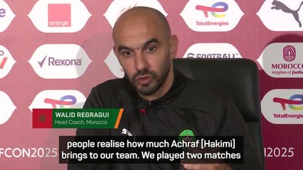 Regragui hails Hakimi as one of the 'best' in the world