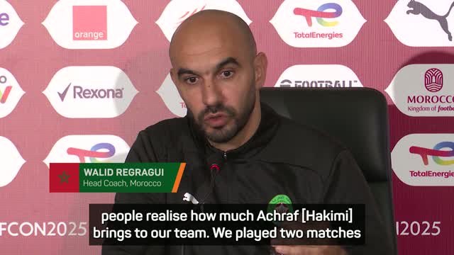 Regragui hails Hakimi as one of the 'best' in the world
