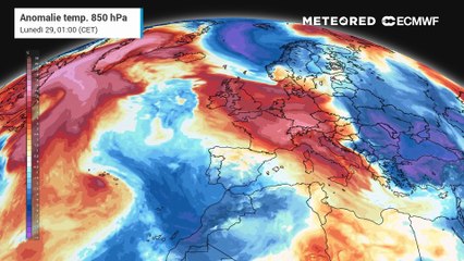 Aria fredda verso l'Italia.