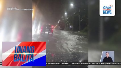 Ilang kalsada sa Bunawan District, binaha dahil sa malakas na ulan | Unang Balita