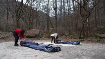 [Snow Camping] Luxury Double Inflatable Tent Setup — The Best Winter Camping with My Best Friend ❄️👯‍♀️