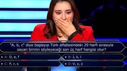 Alfabenin son üç harfi soruldu, doğru cevap karşısında şoke oldu!