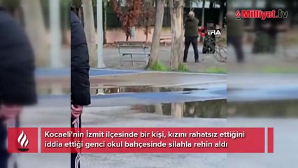 Öfkeli baba silahla dehşet saçtı! Kızını rahatsız eden genci okul bahçesine kadar izledi