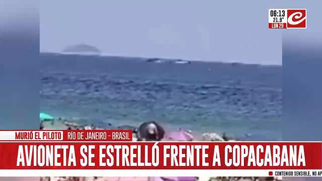 Avioneta se estrelló en Copacabana: murió el piloto
