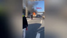 Bağcılar TEM Otoyolu'nda panelvan alev alev yandı