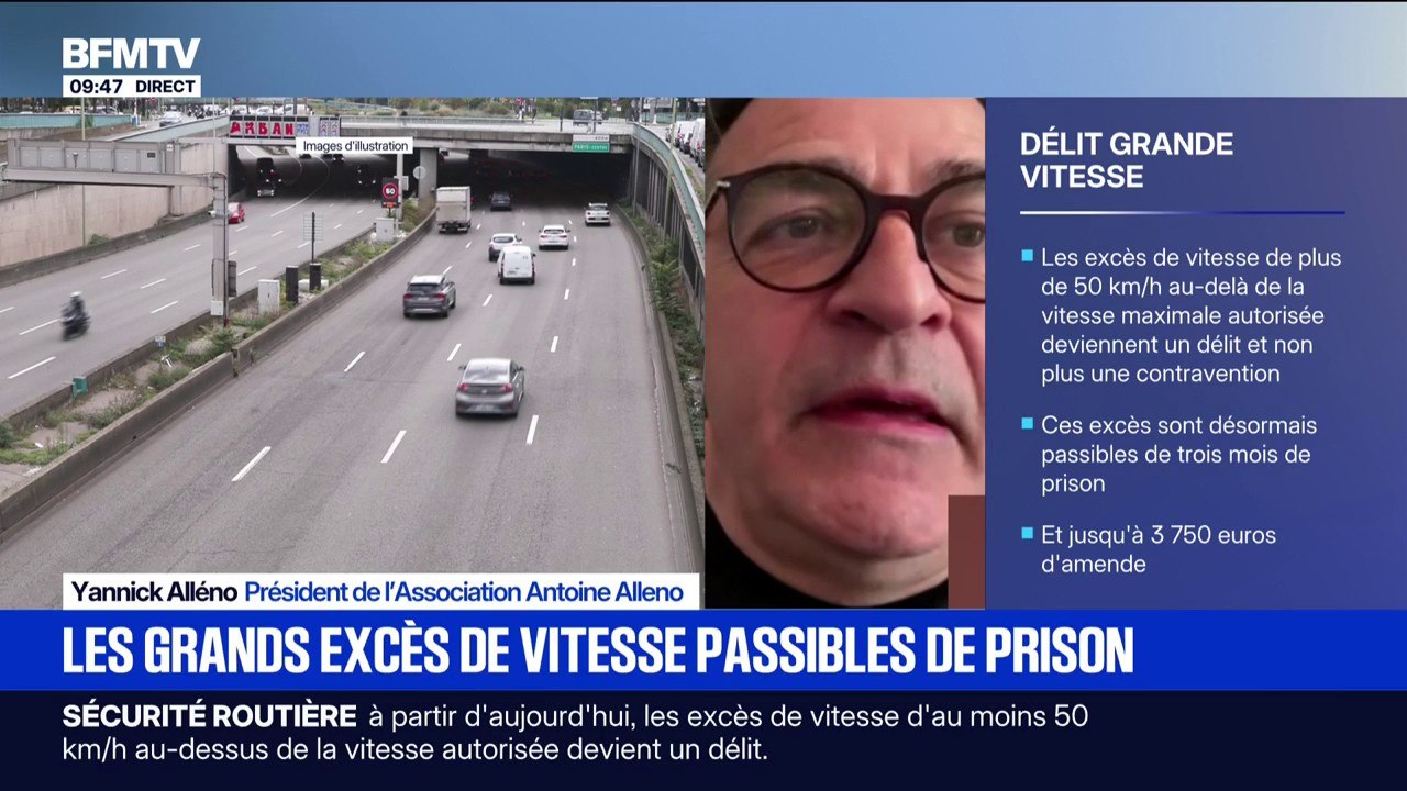 Délit de grand excès de vitesse: "Il faut se satisfaire de toute avancée qui permettrait de sécuriser d'autant plus la route", estime Yannick Alléno, président de l'association Antoine Alléno