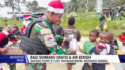 Satgas Yonif 511, DY Rayakan Natal Bersama Warga, Bagi Sembako Gratis & Air Bersih