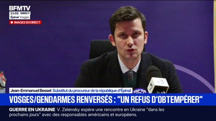 Gendarmes renversés dans les Vosges: le suspect a "tenté à plusieurs reprises de les percuter", détaille le substitut du procureur de la République d'Épinal