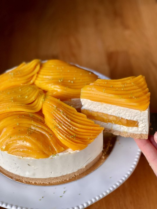 Cheesecake mangue coco et citron vert 🥭 | Dessert de Fêtes | Recette cheesecake sans cuisson facile