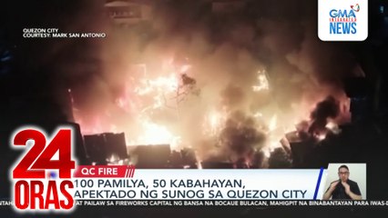 100 pamilya, 50 kabahayan, apektado ng sunog sa Quezon City | 24 Oras