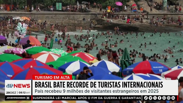 Brasil bate recorde de turistas internacionais em 2025