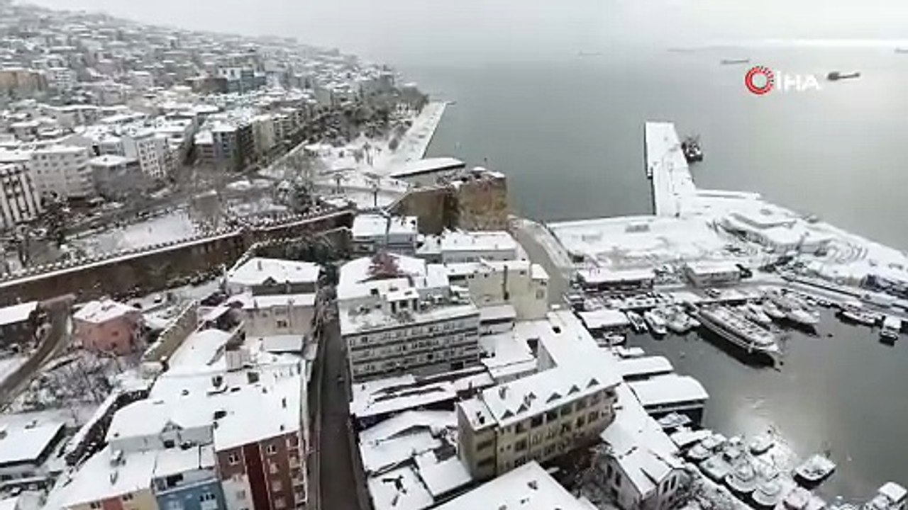 Sinop'un yüksek kesimleri beyaz örtü altında