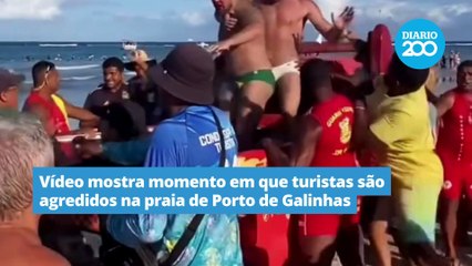 Vídeo mostra momento em que turistas são agredidos na praia de Porto de Galinhas