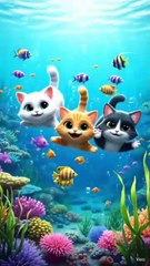 Cat enjoying with fishes "kids cartoon"kids videos "kids entertainment"cartoon "cartoon for kids"funny cartoon "viral videos"