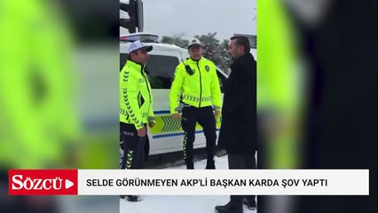Selde görünmeyen AKP’li başkan, karda şov yaptı