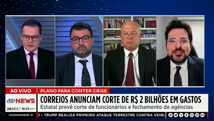 CORREIOS PREVÊ CORTE DE R$ 2 BI / BOLSONARO PASSA POR PROCEDIMENTO | OS PINGOS NOS IS - 29/12/25