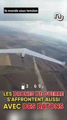 Les drones de guerre s’affrontent à coup de bâton. #ukraine #guerre #russie