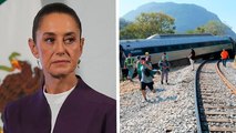 Claudia Sheinbaum visita a los lesionados tras el descarrilamiento del Tren Interoceánico en Oaxaca: 