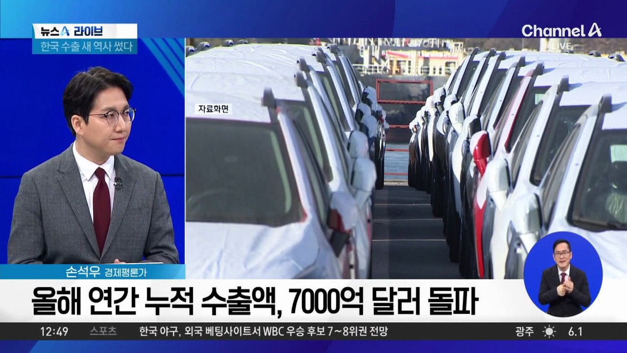 올해 연간 누적 수출액, 7000억 달러 돌파