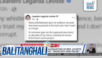 DPWH Sec. Dizon sa alegasyon ni Rep. Leviste ng budget insertions - "Baseless and false" | Balitanghali