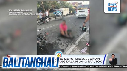 Mag-amang sakay ng motorsiklo, sugatan matapos sumabog ang dala nilang paputok | Balitanghali