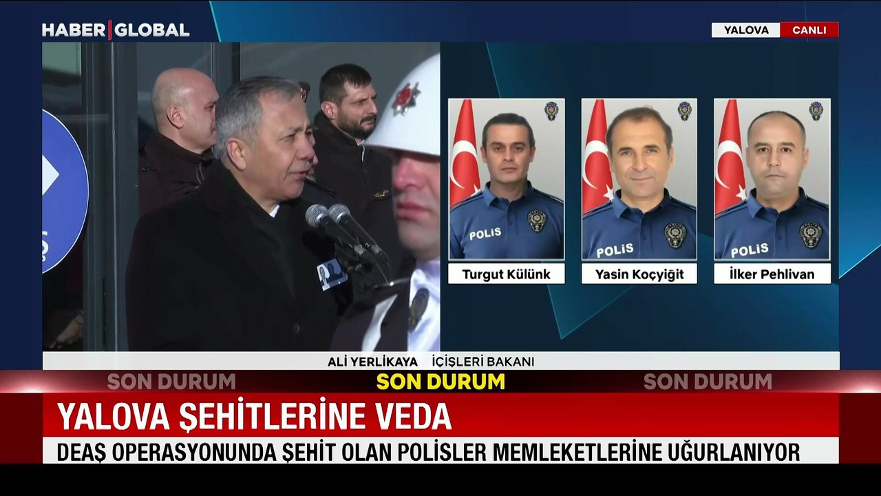 Yalova şehitlerine veda! Bakan Yerlikaya'dan terörle mücadele vurgusu