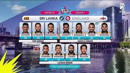 2022 T20 CWC | Sri Lanka vs England, 39th Match, Group 1 at Sydney, T20 WC