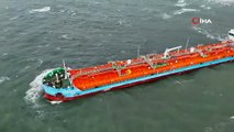 İstanbul'da iki tanker acil durum çağrısında bulundu, gemiler havadan görüntülendi