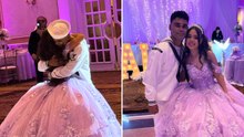 Un marinero hace llorar de alegría a su prima al sorprenderla en su quinceañera
