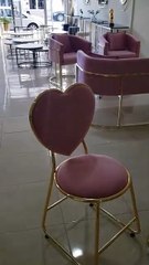 💖Heart Shape Chair Design | Golden Frame Pink Chair | Modern Steel Furniture Ideas #shorts #steel #chair #heartshape