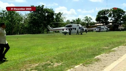 Riuh! Presiden Prabowo Disambut Teriakan Warga saat Mendarat dari Helikopter di Tapanuli Selatan
