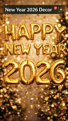 Happy New Year 2026 🎈✨ | Gold Balloon Banner Decoration Ideas & Party Setup