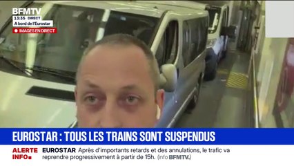 "Nous n'avons rien à boire, rien à manger, et aucune information", déplore un passager bloqué dans l'Eurostar