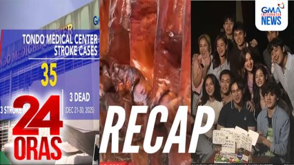 24 Oras: (Part 2) Kaso ng stroke ngayong kapaskuhan; Bentahan ng lechon sa La Loma;  atbp