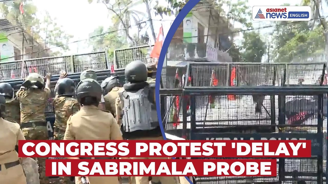 Sabrimala Gold Theft Probe: Youth Congress Protest 'Delay', Police Use Water Cannons | Kerala
