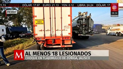 Choque en Tlajomulco de Zúñiga deja al menos 18 heridos