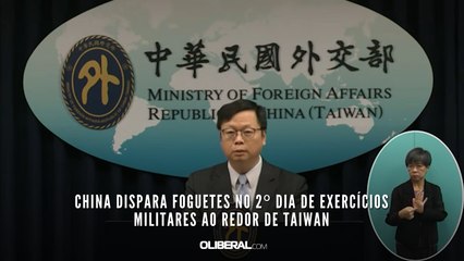 China dispara foguetes no 2º dia de exercícios militares ao redor de Taiwan