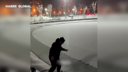 Buzda dansın sonu suda bitti: İşte o anlar