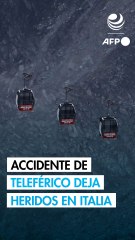 Accidente en teleférico de Italia deja cuatro heridos y decenas atrapados