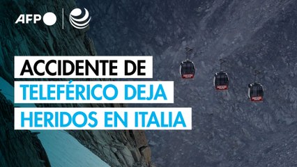 Accidente en teleférico de Italia deja cuatro heridos y decenas atrapados