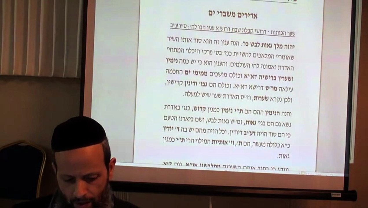 הרב יניב יעקב - כוונות שבת החדש - אדירים משברי ים, וסוד השערות א'