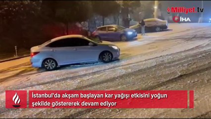 İstanbul'un Anadolu Yakası'nda kar yağışı etkili oldu