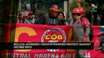 FTS 16:30 30-12: Bolivian workers’ union intensifies protests against Decree 5503