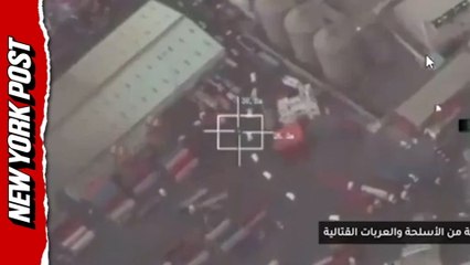 Aerial footage shows UAE military shipment arriving in Yemen before Saudi airstrikes