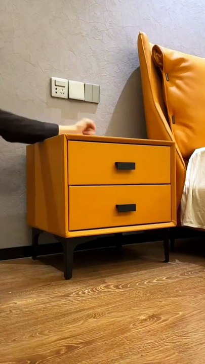 Smart Bedside Table with Sensor Light Nordic Style Storage Cabinet Bedroom Nightstand