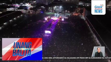 Pami-pamilya at magbabarkada, dumalo sa year-end concert at fireworks display sa Marikina Sports Center | Unang Balita